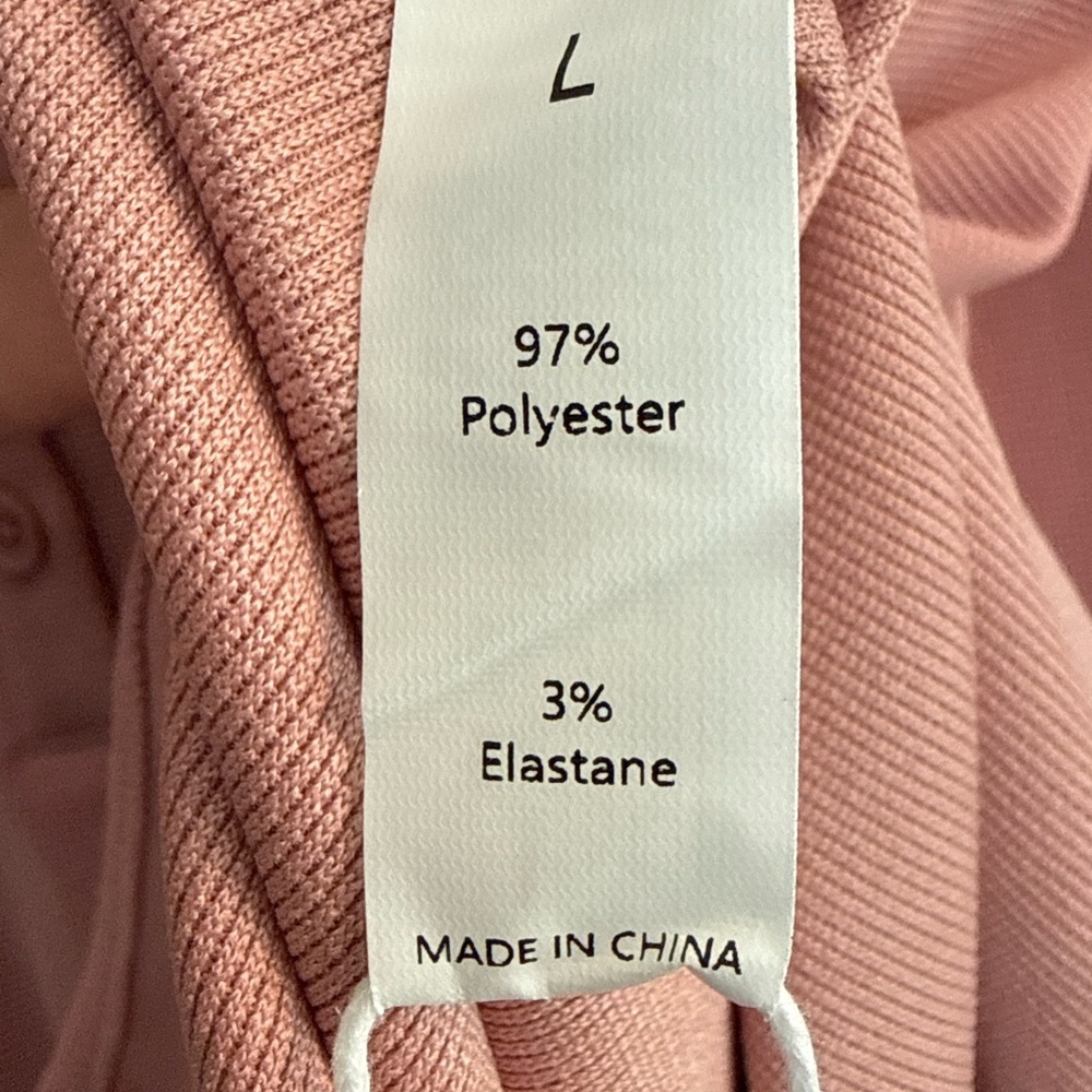 NWT Halara Waffle Knit Henley Top L Oversized Dusty Rose Athleisure Lounge - Picture 5 of 8